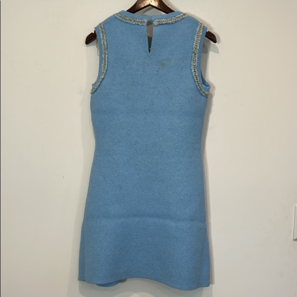 Endless rose powder Blue Sleeveless Dress with gold chain Trim medium - Picture 7 of 8